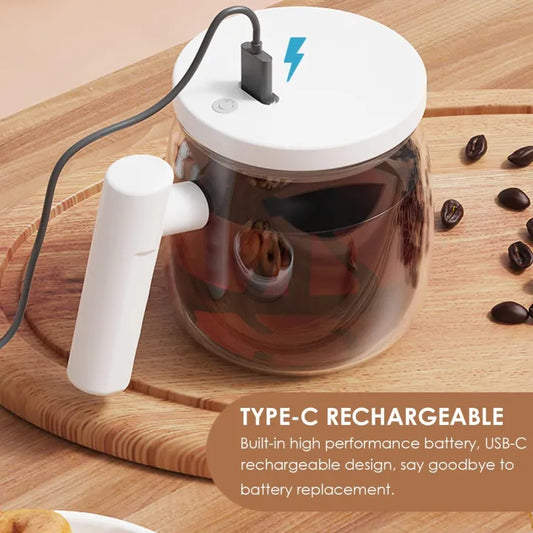 Glass Tea & Coffee Stirring Mug with Wooden Handle