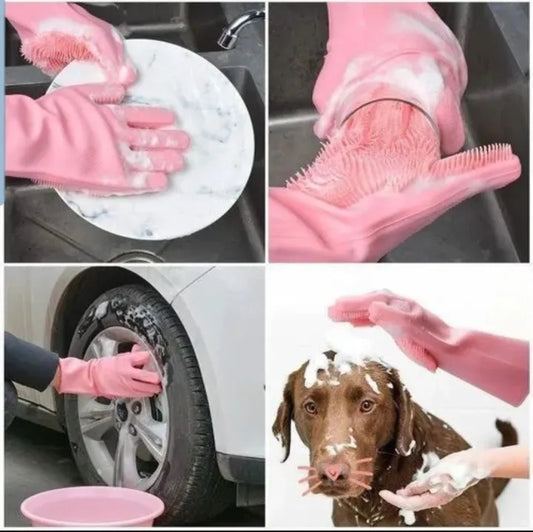 2pcs – Silicone Washing Gloves