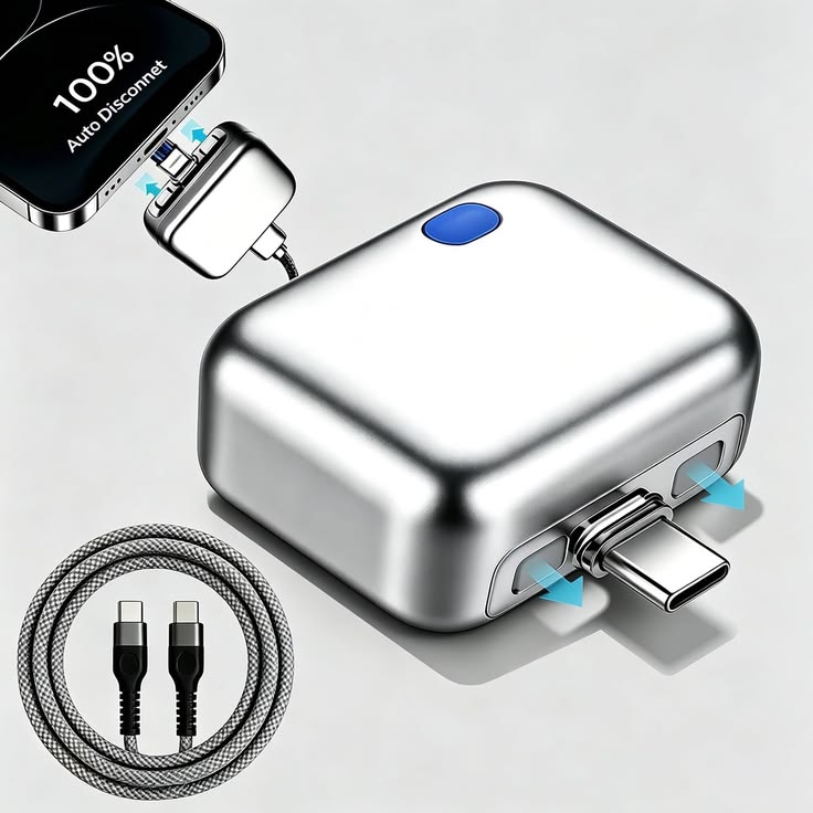 Smart Auto Disconnect Charger with USB-C Cable